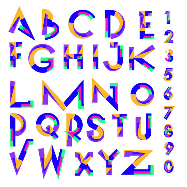 Vector of colorful alphabet. Unique fonts for design and illustration template. Typography for poster and headline publication. - Vektör, Görsel