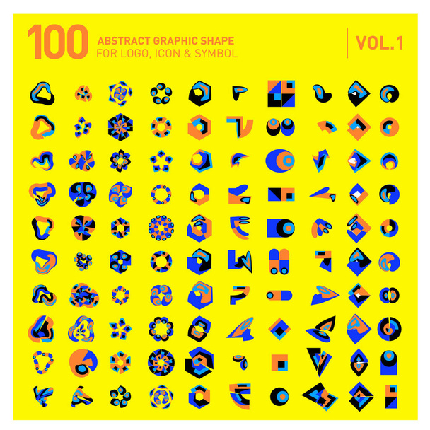Logo et Icône Mega Collection. Set 0f 100 Logo géométrique abstrait coloré et icône
 - Vecteur, image