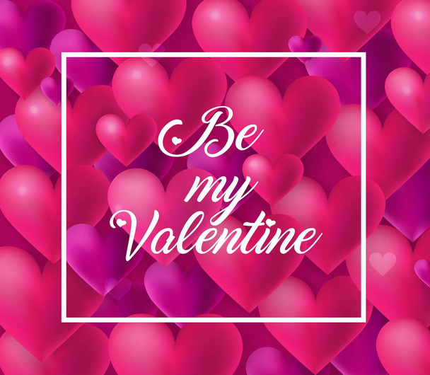 Be My Valentine greeting card with a lot of bubble hearts on the - ベクター画像