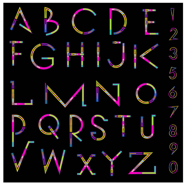 Vector of colorful alphabet. Unique fonts for design and illustration template. Typography for poster and headline publication. - Vector, Image
