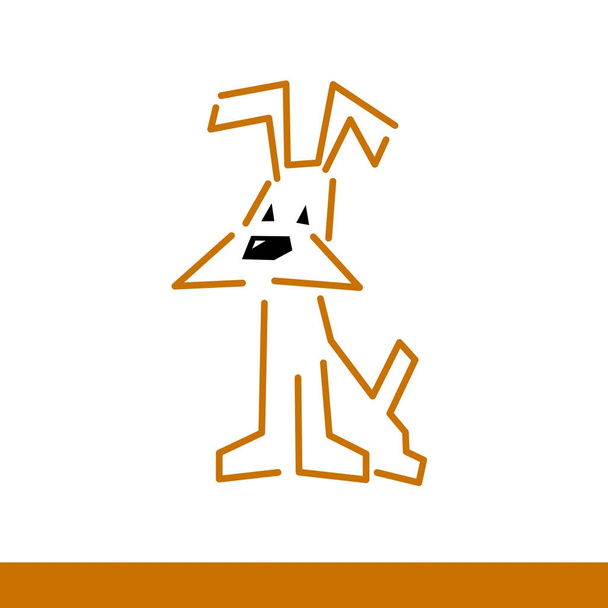brązowy pies graficzny siedzi - Wektor, obraz