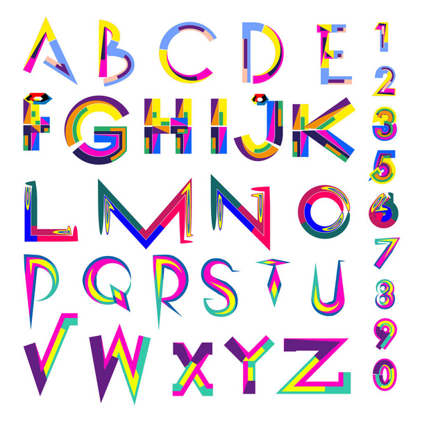 Vektor barevné abecedy. Unikátní písma šablony design a ilustrace. Typografie pro plakát a titulek publikace. - Vektor, obrázek