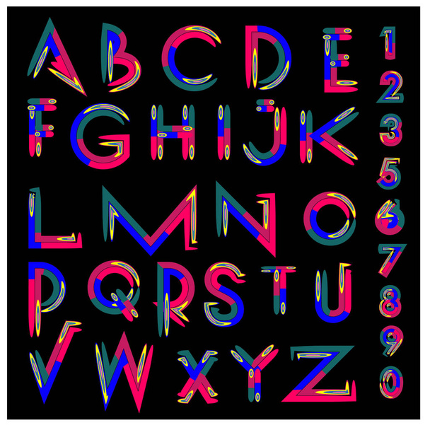 Vector of colorful alphabet. Unique fonts for design and illustration template. Typography for poster and headline publication. - Vektor, kép