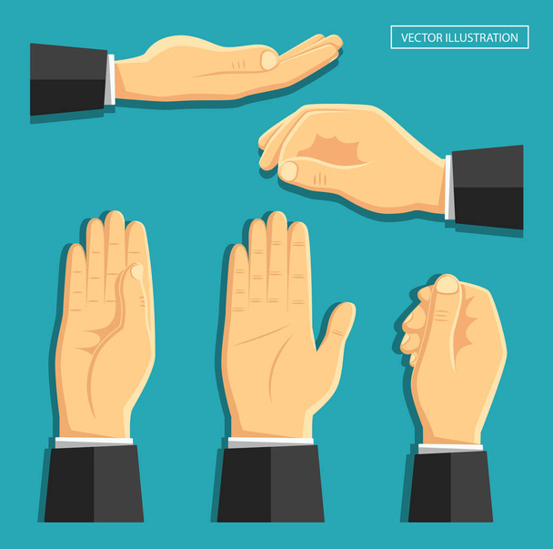 Set of vector isolated hands. - Vector, Image