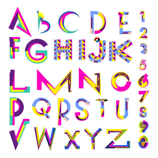 Vector of colorful alphabet. Unique fonts for design and illustration template. Typography for poster and headline publication. - Vektor, Bild