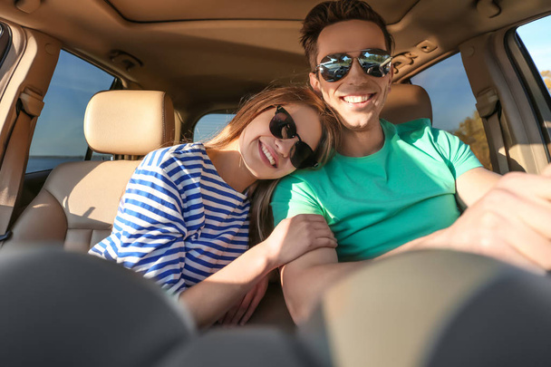 young couple in car - Photo, image