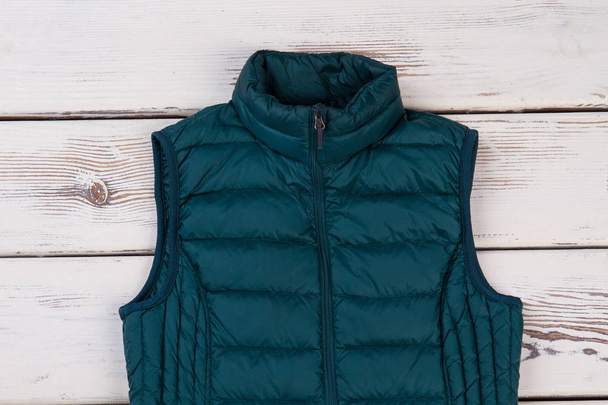 Dark turqoise quilted vest - Photo, Image