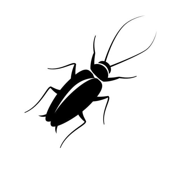 šváb černý znak na bílém pozadí - Vektor, obrázek