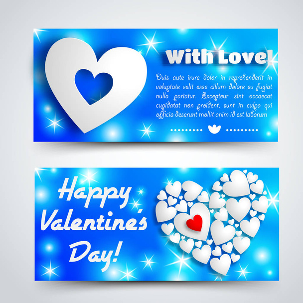 Romantic Amour Horizontal Banners - Vector, Image