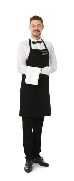 Handsome waiter on white   - Foto, Imagem