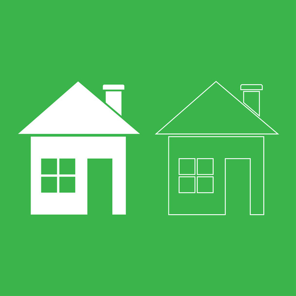 House icon . Illustration white color . - Vector, Image