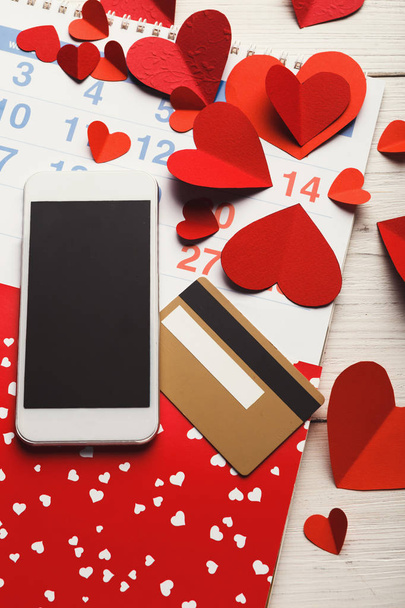 Valentine achats en ligne fond avec espace de copie
 - Photo, image