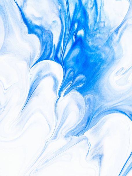 Blue marble abstract hand painted background - Фото, зображення
