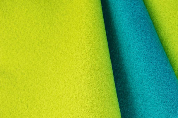 Green and blue felt pieces, for background  - Foto, Imagen