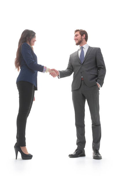 Business people shaking hands, isolated on white. - Photo, image