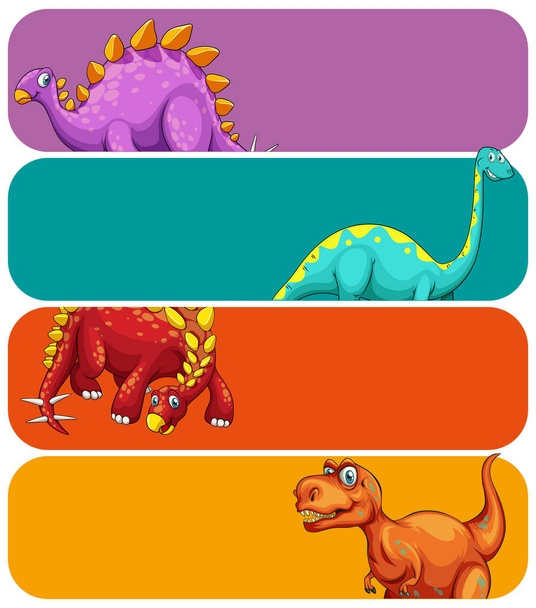 Шаблон баннера с огромными динозаврами
 - Вектор,изображение