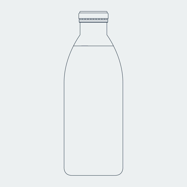 Palack tej szilárd és sima színes stílus design. - Vektor, kép