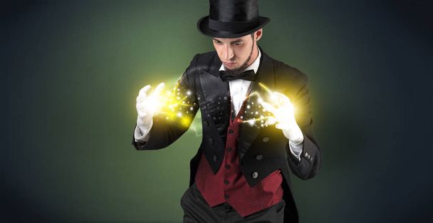 Magician holding his power on his hand - Fotoğraf, Görsel