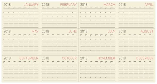 jahr 2018 planer kalender vektor illustration - Vektor, Bild