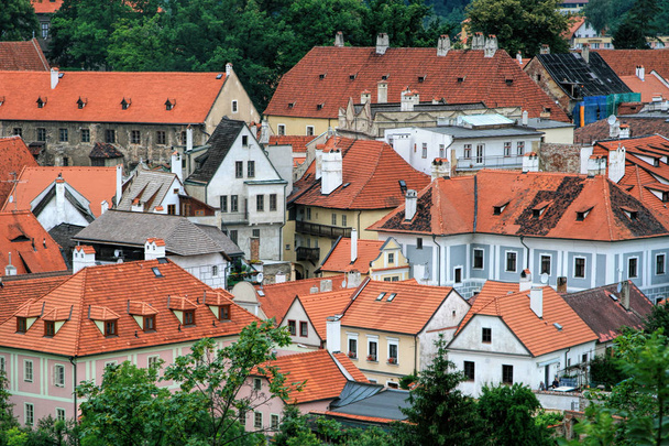 Architettura della vecchia cittadina ceca Krumlov (Cesky Krumlov) in
 - Foto, immagini