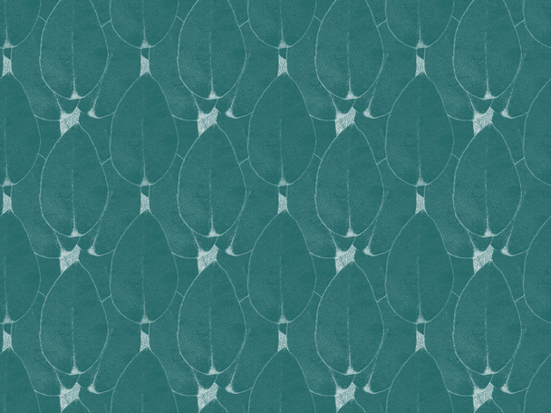 pattern background with turquoise floral tree leaves - Zdjęcie, obraz