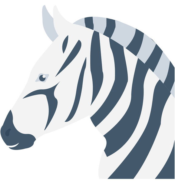 Zebra Flat Vector Icon - Vector, Image