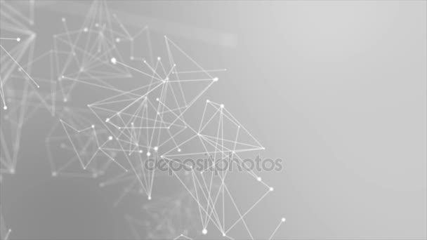 4K Abstract background Dot circle with connection for futuristic network  cyber connect concept with dark and grain processed - Footage, Video