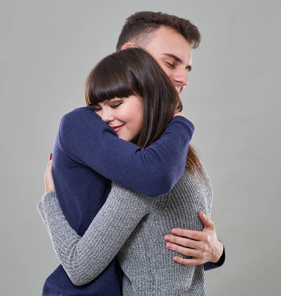 Couple of teenagers embracing  - Φωτογραφία, εικόνα