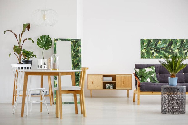 Květinové obývací pokoj s vitrínou - Fotografie, Obrázek