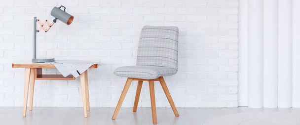Grey chair in living room - Foto, Imagen