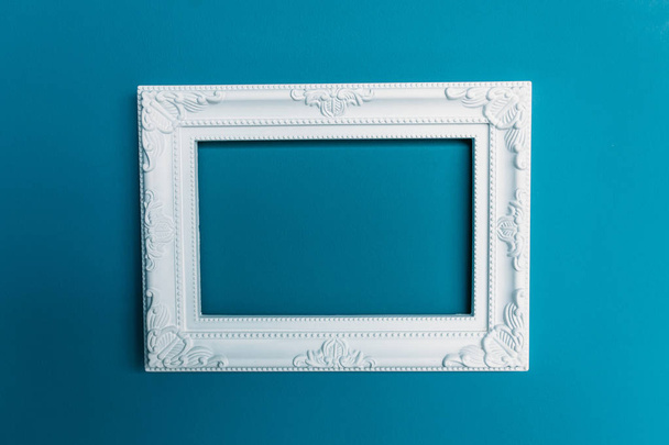 Beautiful design frame for photo or text on a blue background - Valokuva, kuva