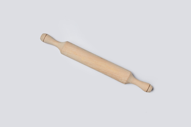 top view of rolling pin isolated on white - Фото, изображение