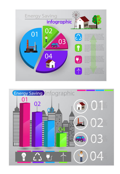 smart energy use infographic concept - Vektor, obrázek