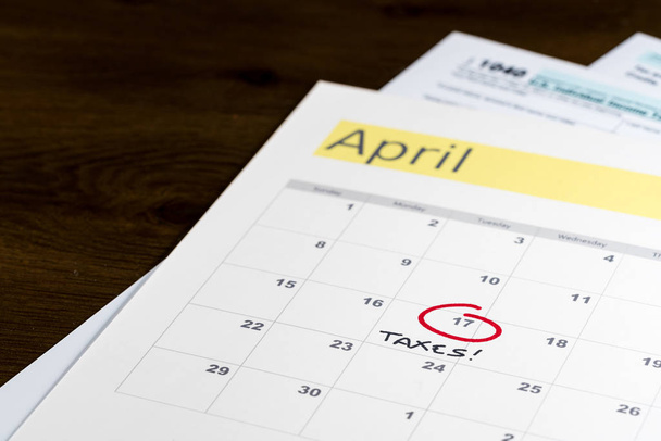Tax day for 2017 returns is April 17, 2018 - Photo, Image