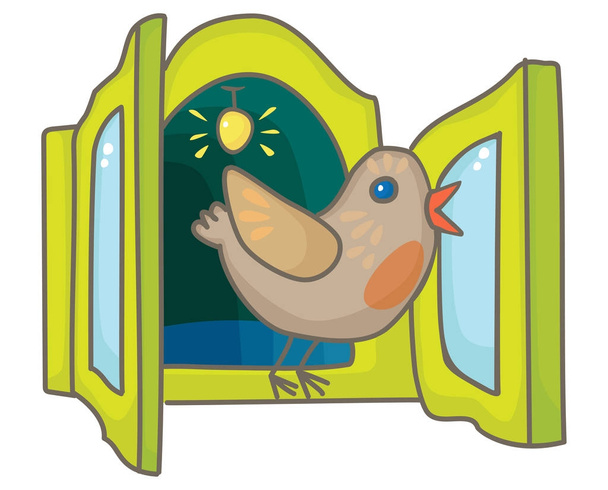 Золотий птах з зозулі годинник
 - Вектор, зображення