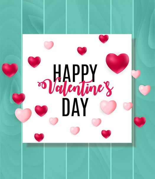 Cartão feliz Dia dos Namorados com coração. Ilustração vetorial
 - Vetor, Imagem