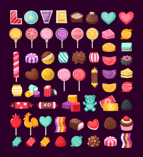 Набор конфет на День Святого Валентина
 - Вектор,изображение