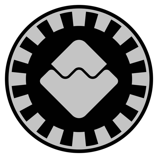 Waves Currency Black Casino Chip - Vektor, Bild