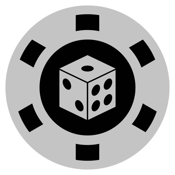 Dice Black Casino Chip - Vektor, Bild