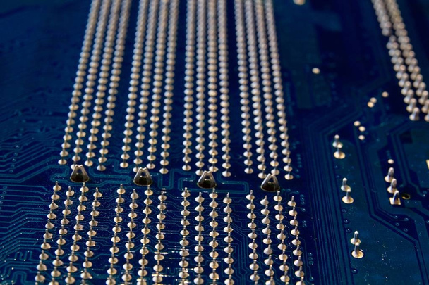 Electronics computer detail, motherboard printed circuit board. - Photo, Image