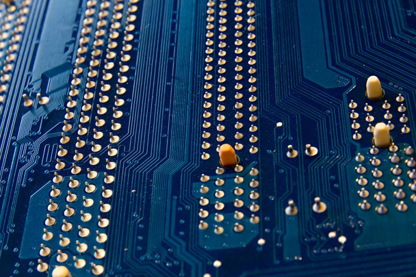 Electronics computer detail, motherboard printed circuit board. - Foto, afbeelding