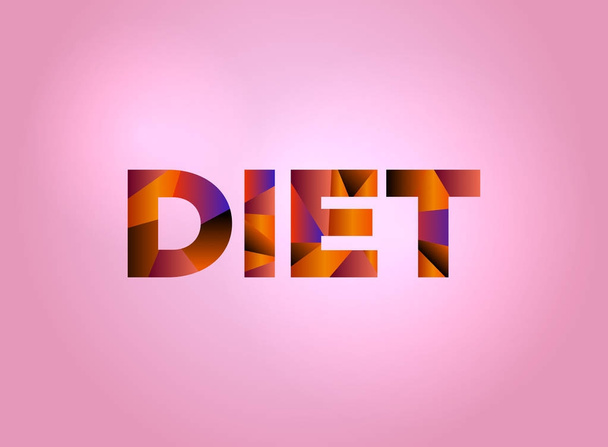 Dieet Concept kleurrijke WordArt - Vector, afbeelding