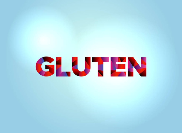 Gluten Concepto Colorido Palabra Arte
 - Vector, Imagen