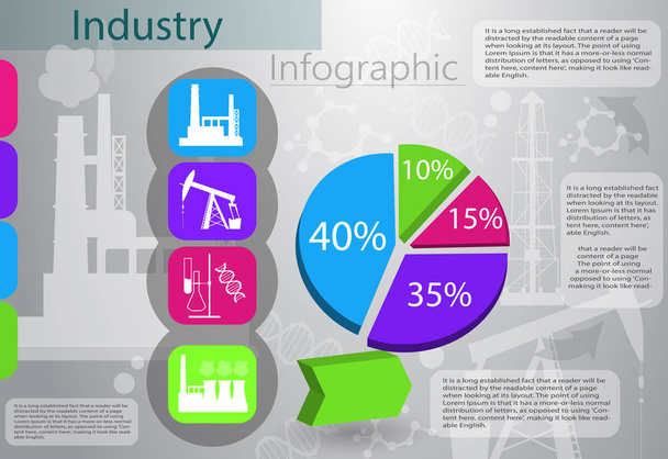 industry infographics production process - Vector, imagen