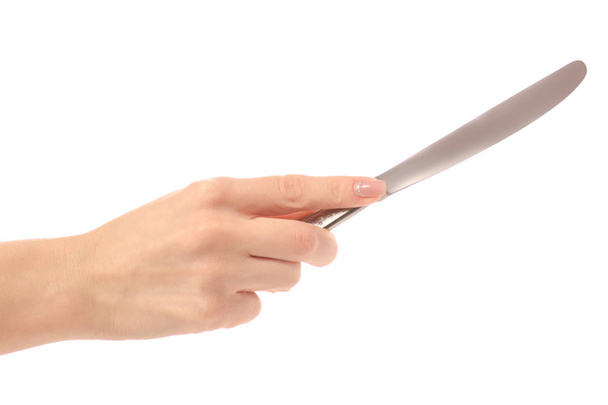 Table-knife in hand - Fotoğraf, Görsel