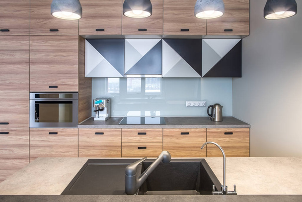Stylish kitchen in modern style - Foto, imagen