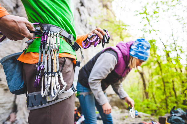 Climber and climbing equipment. - Photo, Image