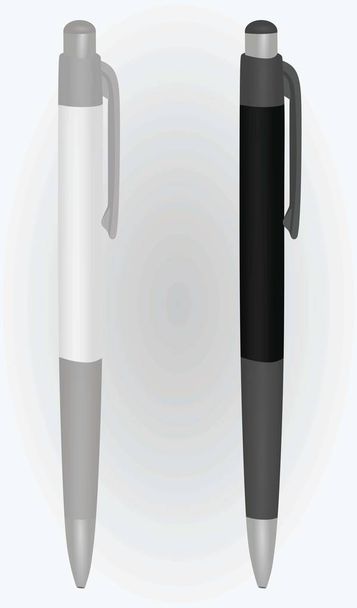 Πρότυπο λευκό και μαύρο στυλό. Εικονογράφηση διάνυσμα - Διάνυσμα, εικόνα