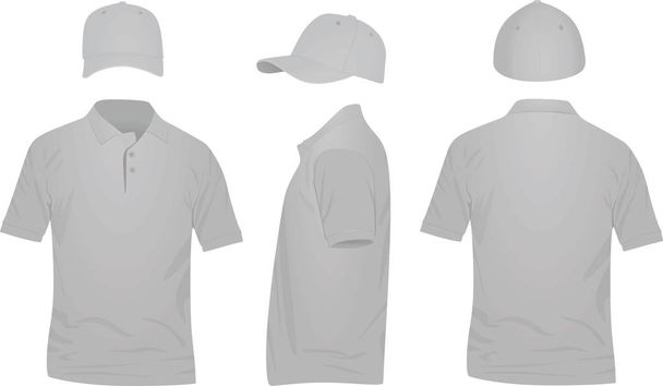 Camisa pólo cinzento e boné de basebol. ilustração vetorial
 - Vetor, Imagem