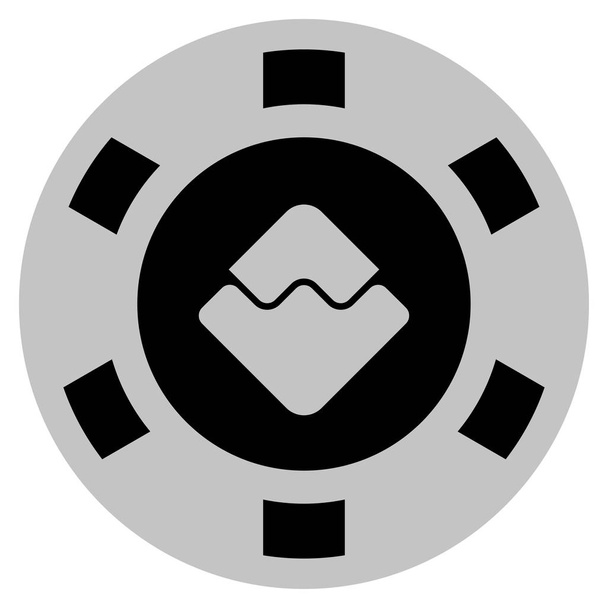 Waves Currency Black Casino Chip - Vektor, Bild